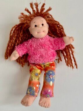 Ty Beanie Bopper SNAZZY SABRINA 0216 Doll Pink Fuzzy Sweater Floral Pants 2001